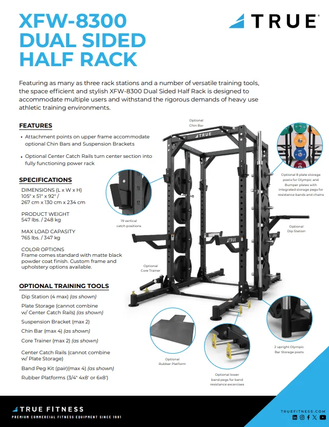 TRUE DUAL SIDED WEIGHT RACK XFW-8300 BASE UNIT