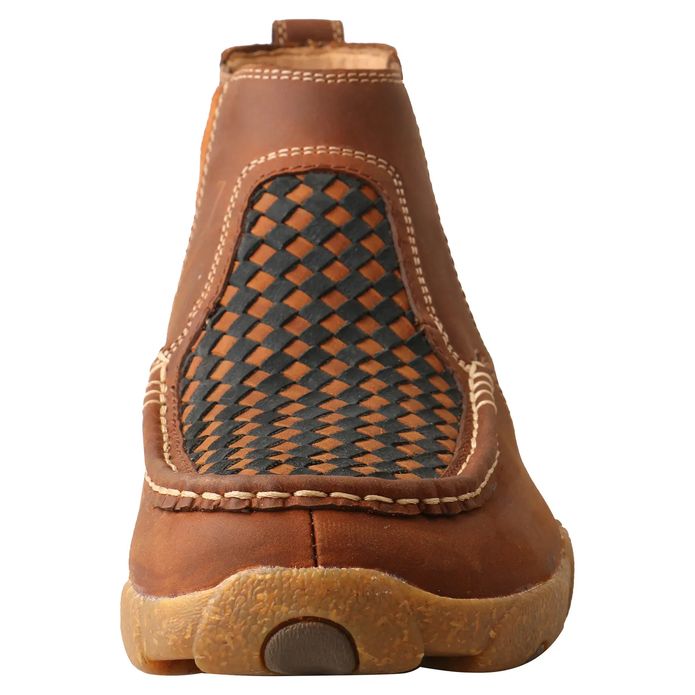 Twisted X Men's 4" Chelsea Driving Moc-Woven Multi/Oiled Saddle