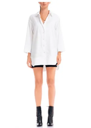 White mini shirt dress