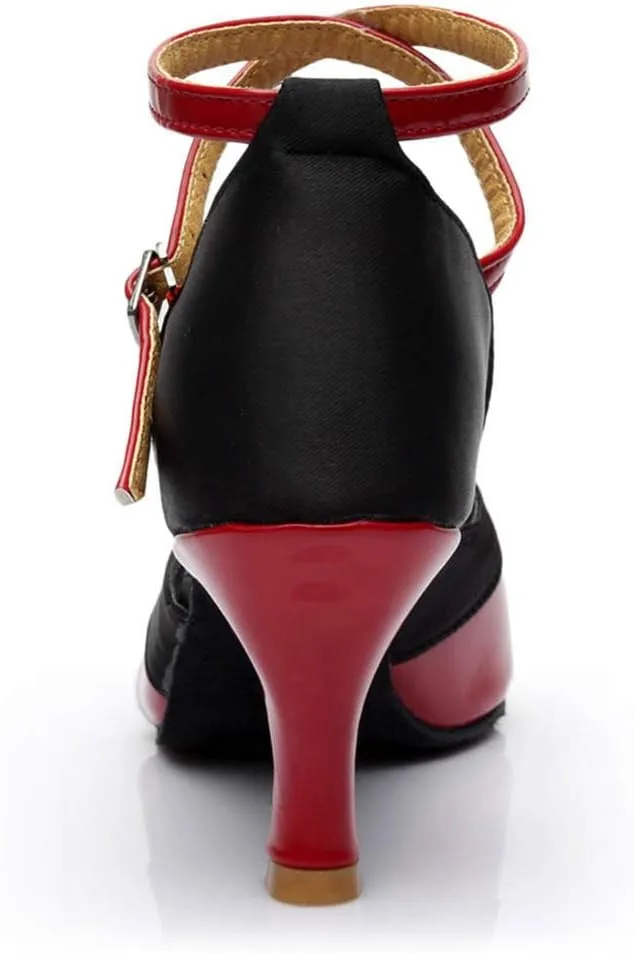 Women Ballroom Dancing Prom Fashion Shoes Ladies Latin Slsa Performance Gold Sparkly Singles Ankle Strap High Heels