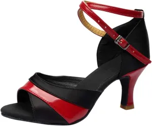Women Ballroom Dancing Prom Fashion Shoes Ladies Latin Slsa Performance Gold Sparkly Singles Ankle Strap High Heels