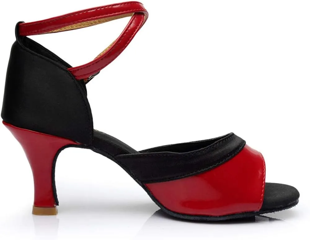 Women Ballroom Dancing Prom Fashion Shoes Ladies Latin Slsa Performance Gold Sparkly Singles Ankle Strap High Heels