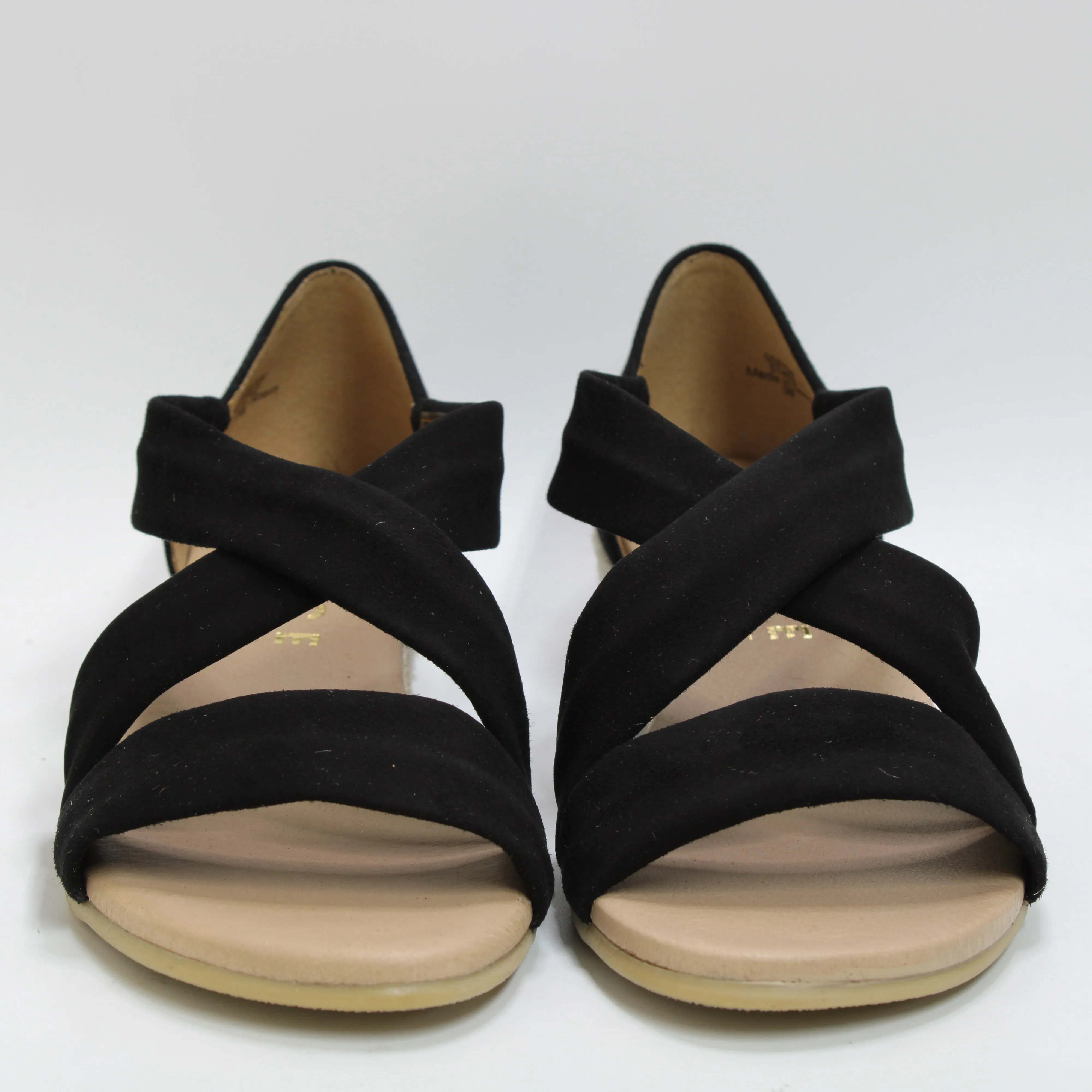 Womens Office Hallie Cross Strap Espadrilles Black Suede